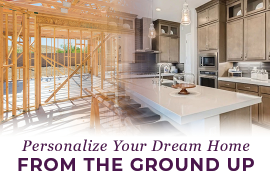 A kitchen with a staircase.