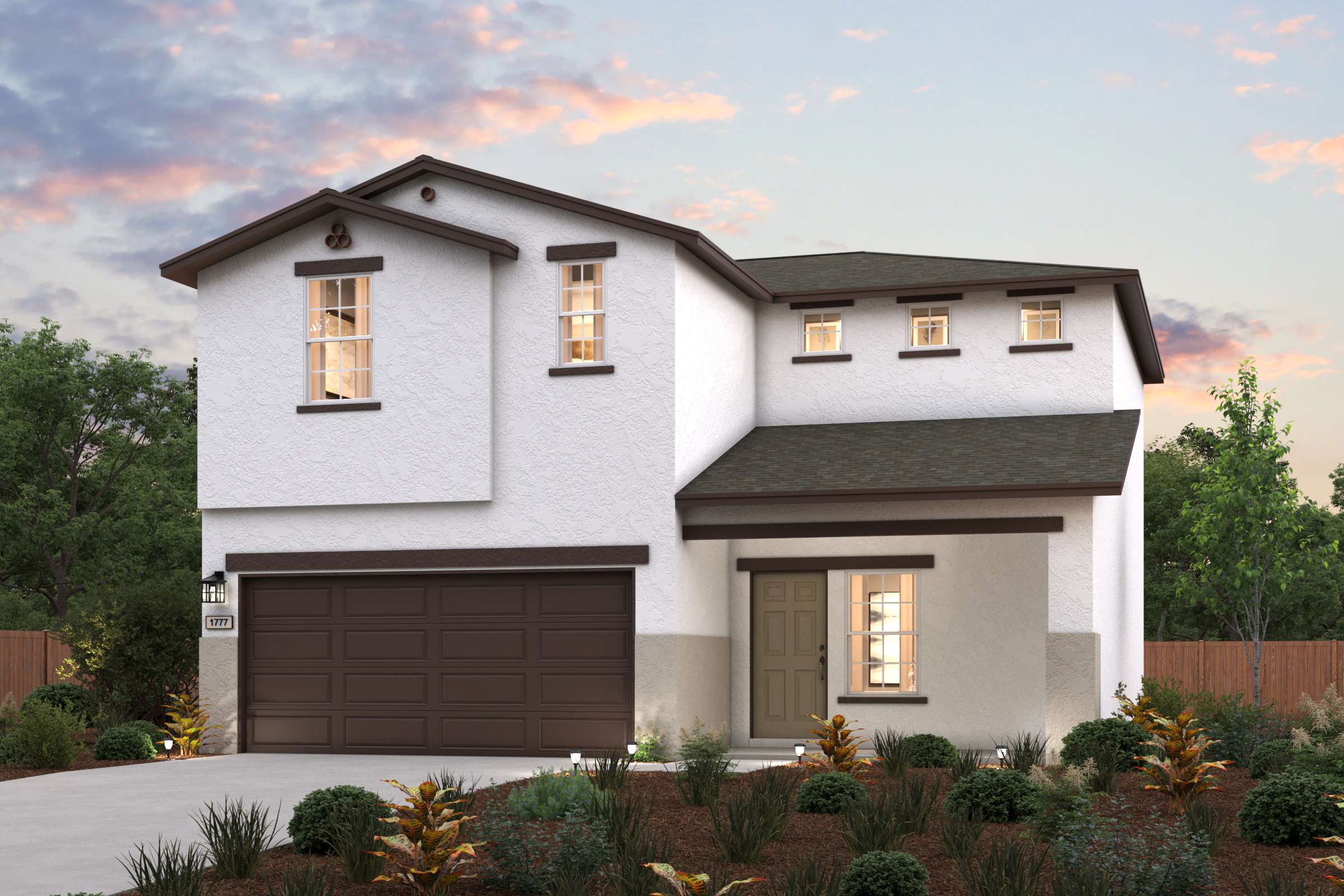 A house with a garage.