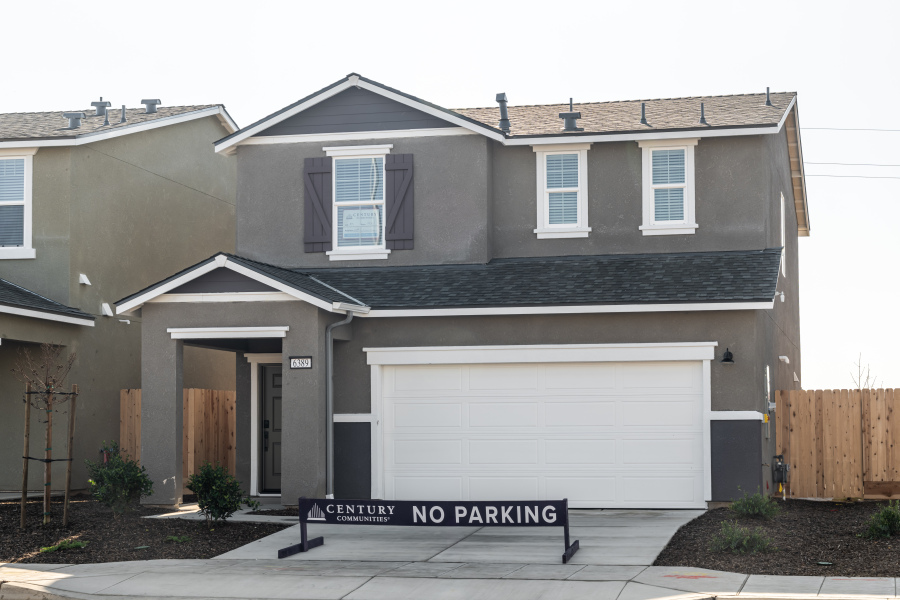 A house with a garage.