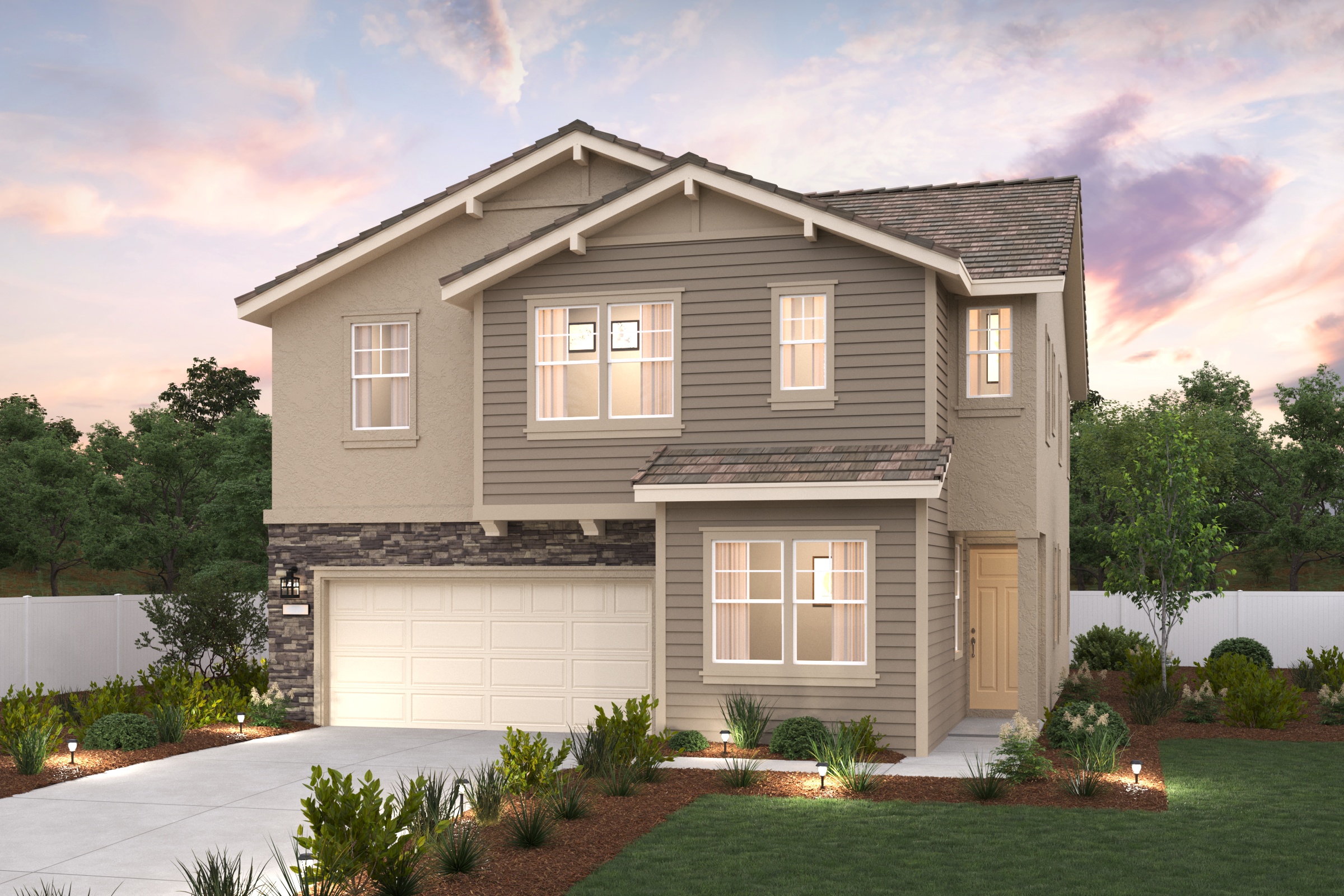 A house with a garage.