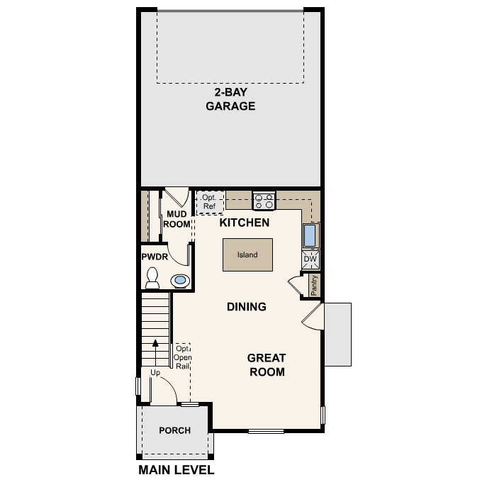 Diagram, engineering drawing. Cambridge Floorplan, Main Level