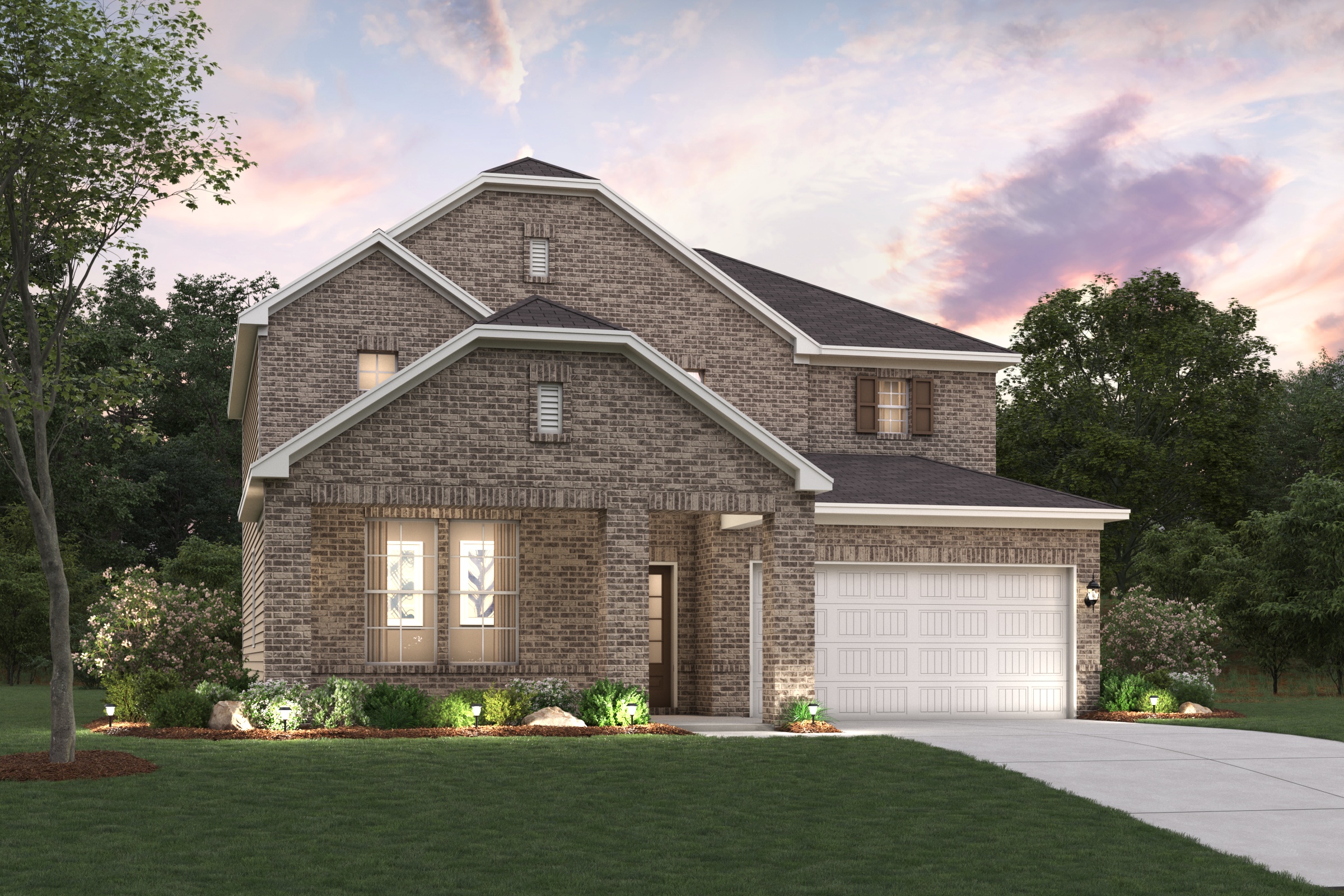 A house with a garage.