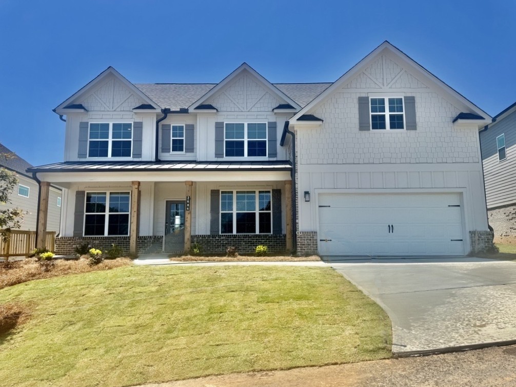 A house with a garage.