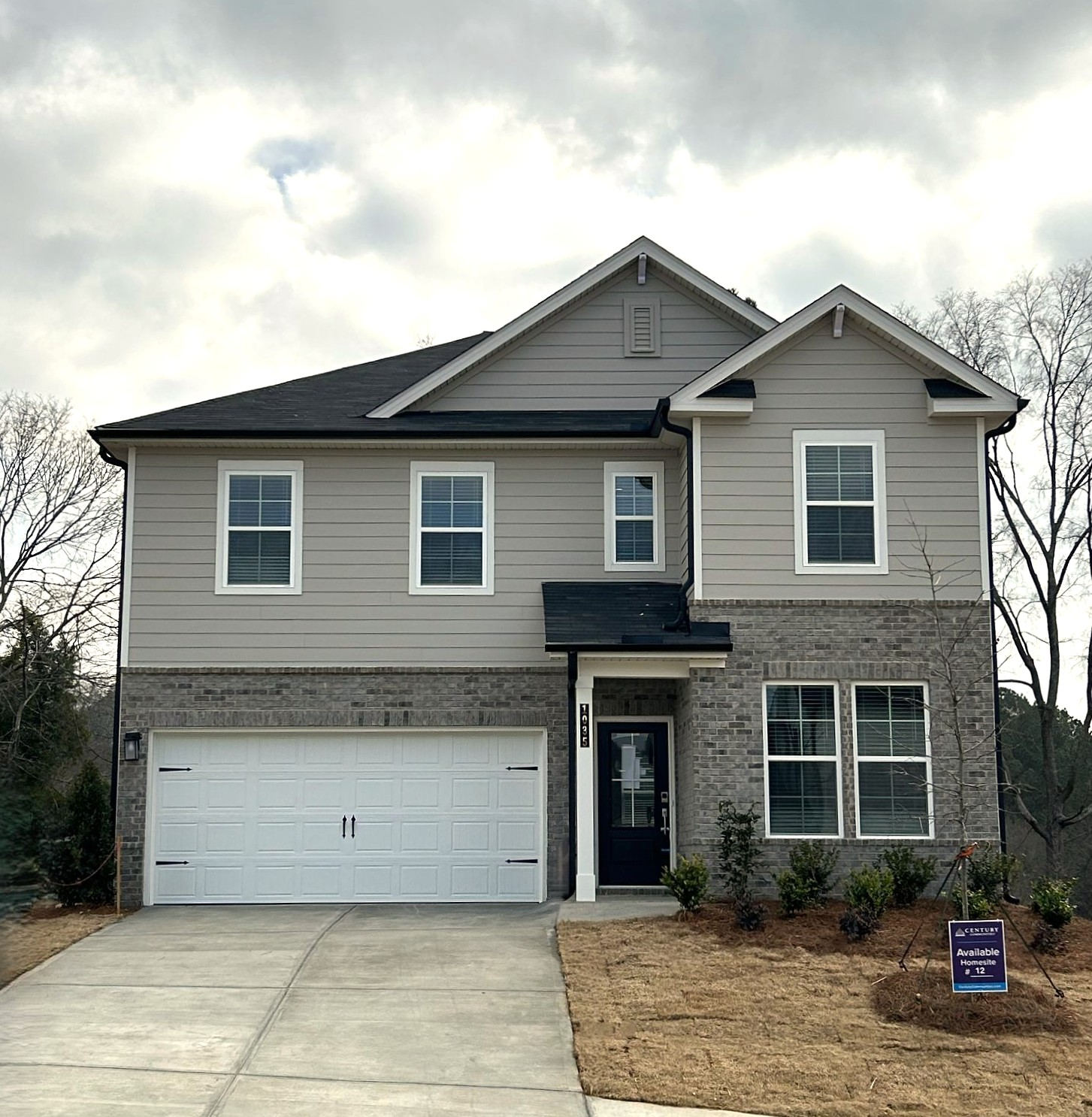 A house with a garage.