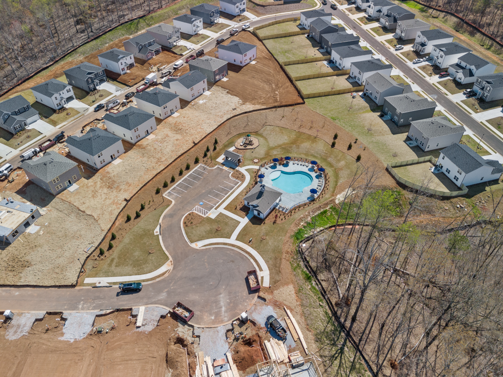 A large area with a circular hole in it.