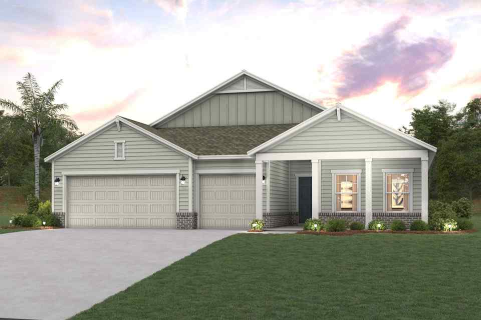 A house with a garage.