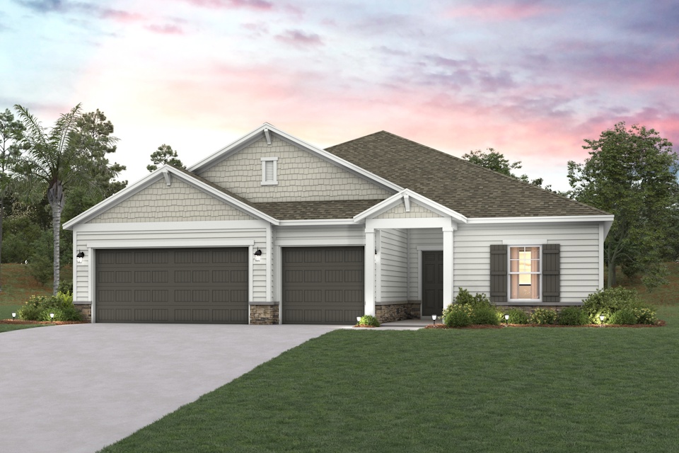 A house with a garage.