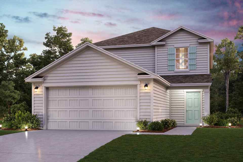 A house with a driveway.