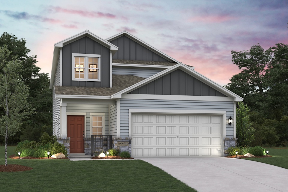 A house with a garage.
