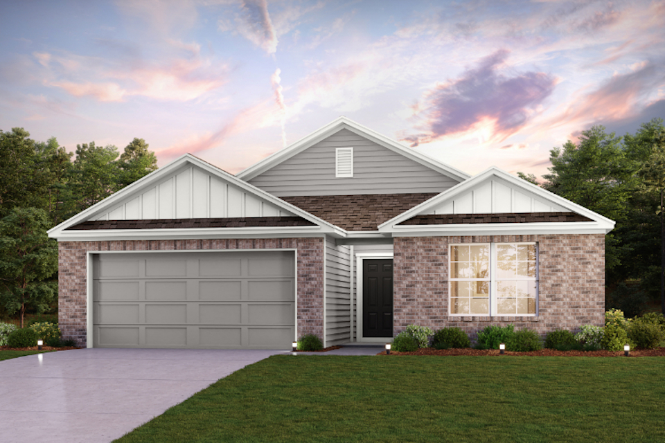 A house with a garage.