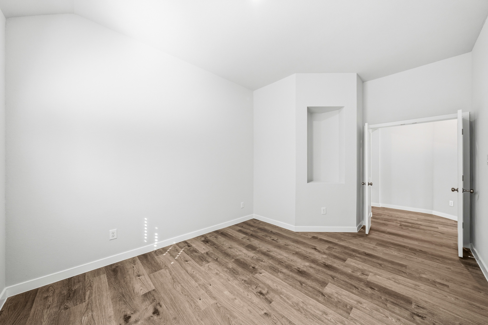 A room with white walls.