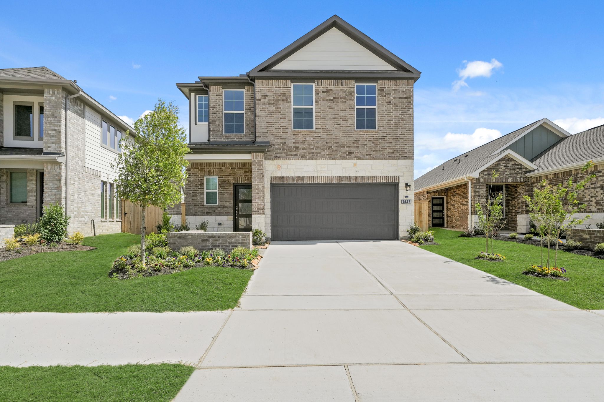 A house with a driveway.