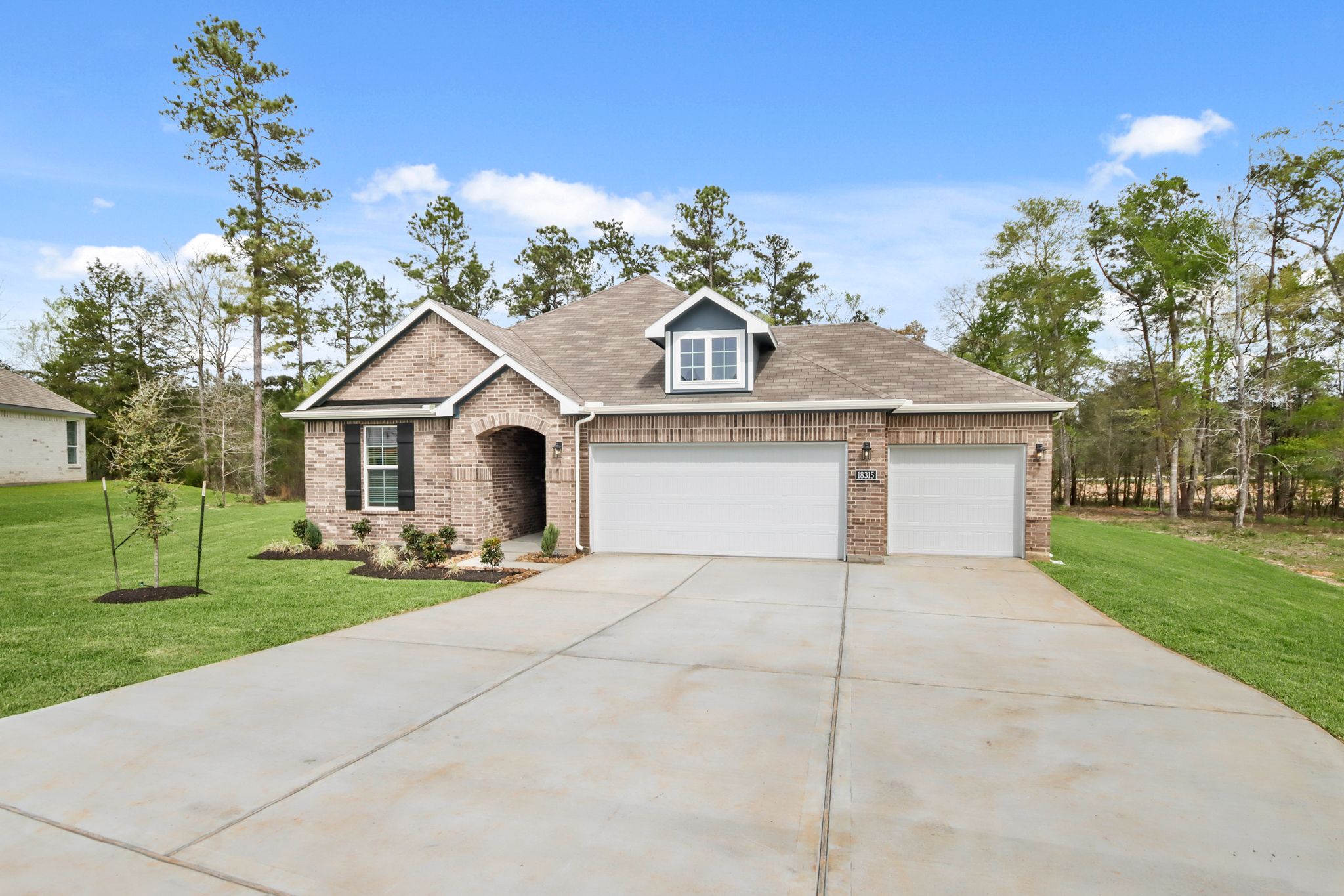 A house with a garage.