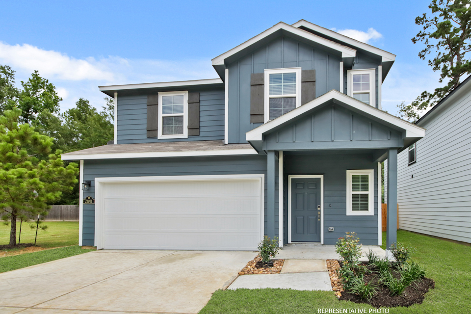 A house with a garage.