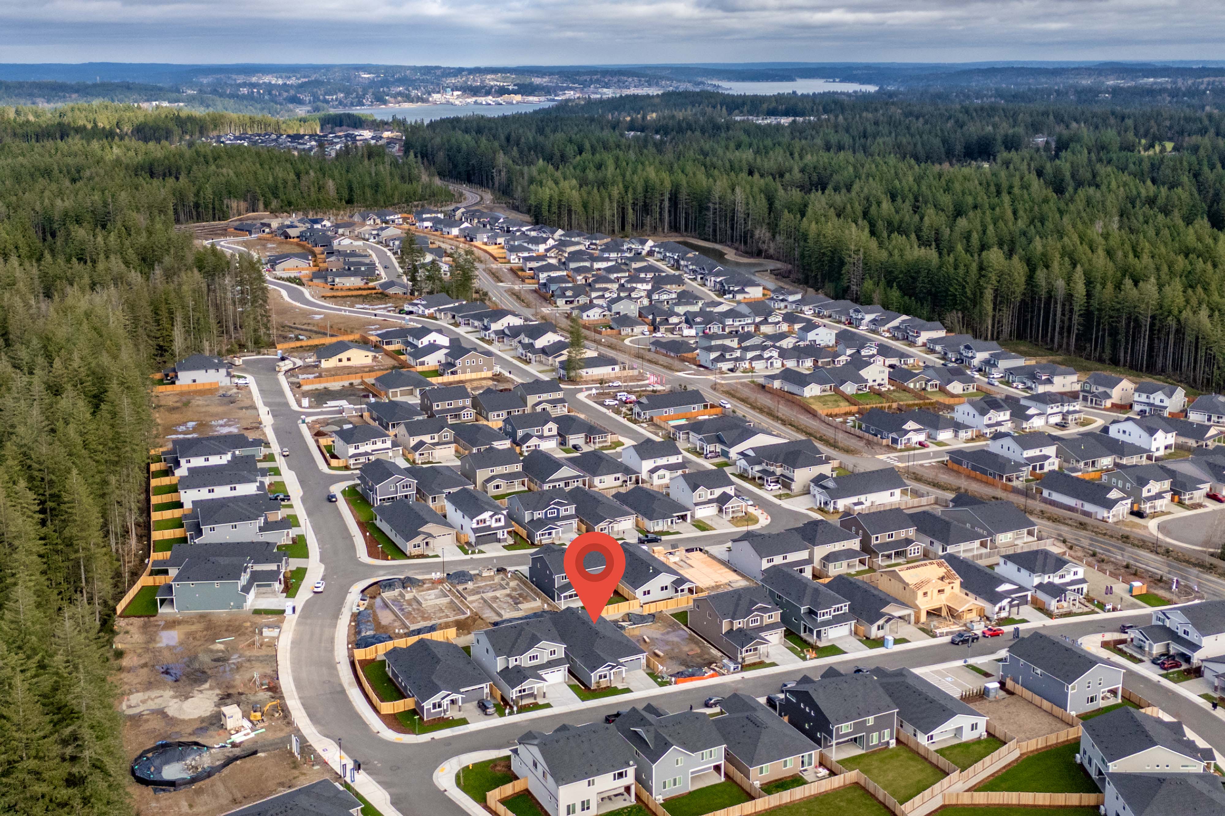 A large group of houses.