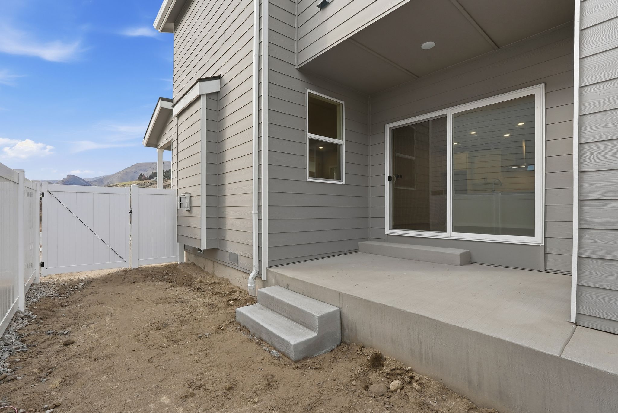 A house with a garage.