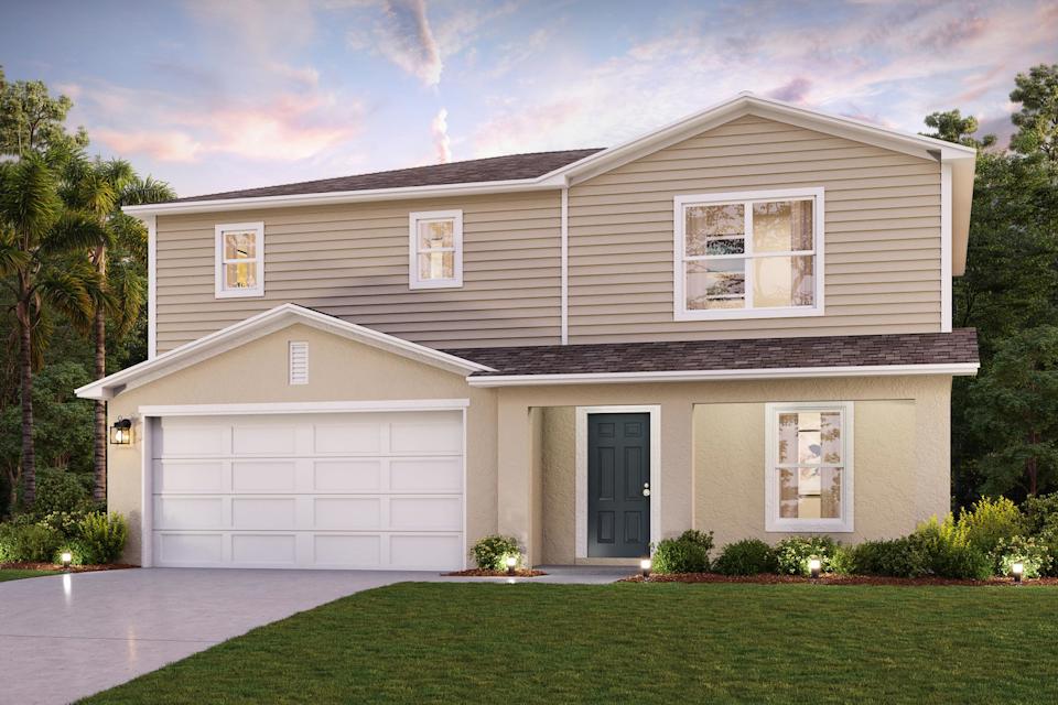 A house with a garage.