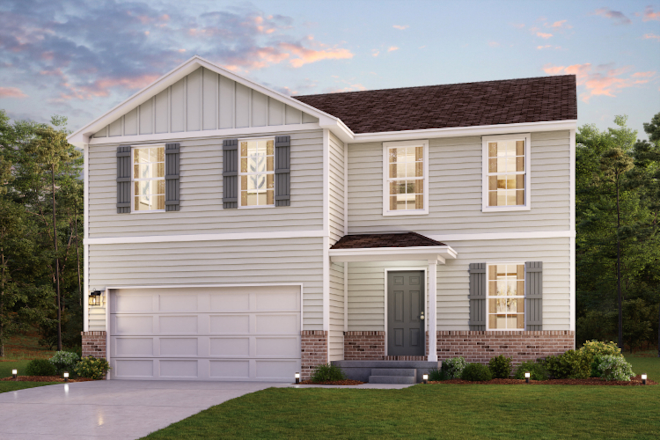 A house with a garage.