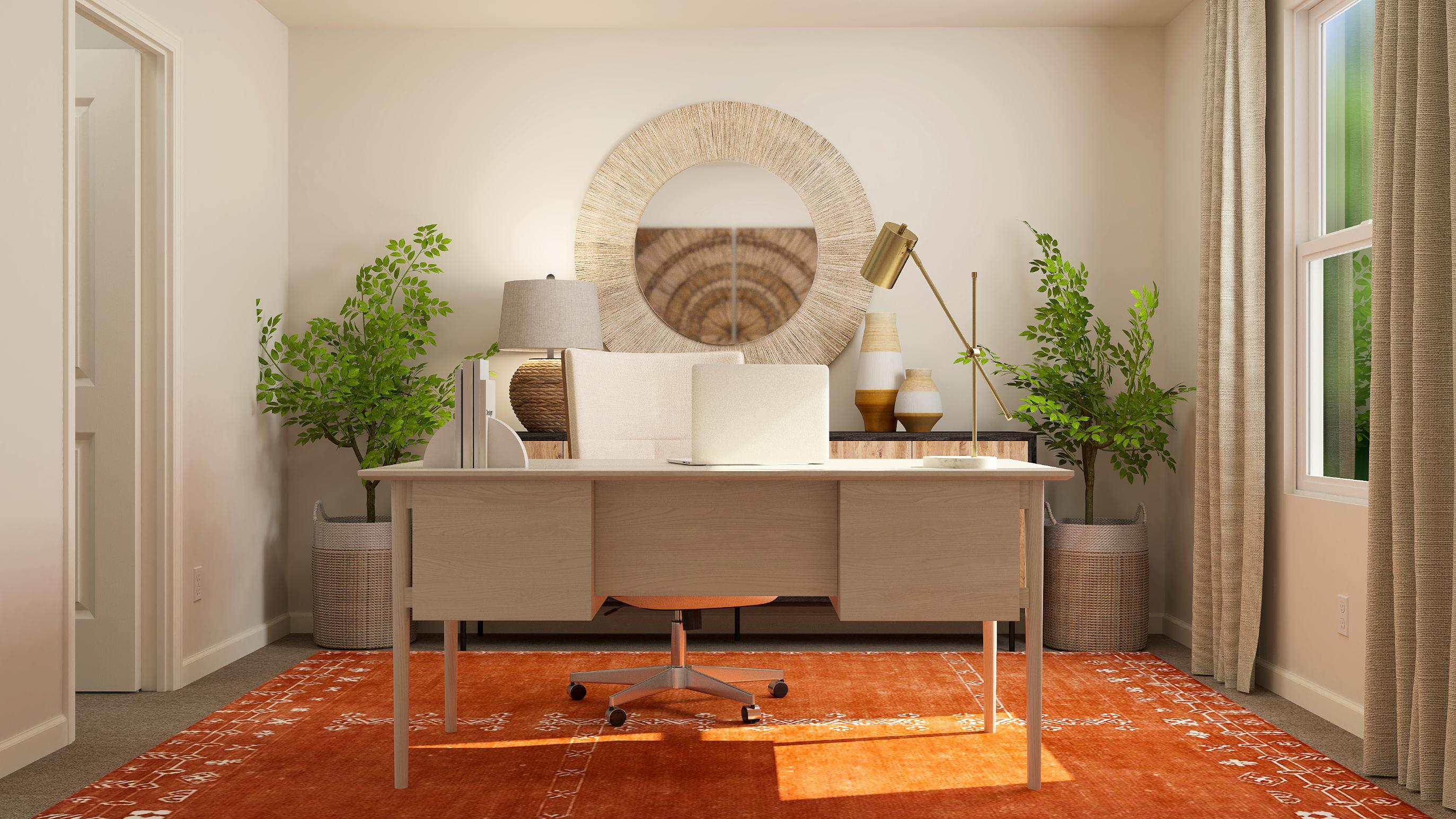 A room with a bed and furniture.